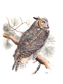 Great-Horned Owl, the original by Glen Loates