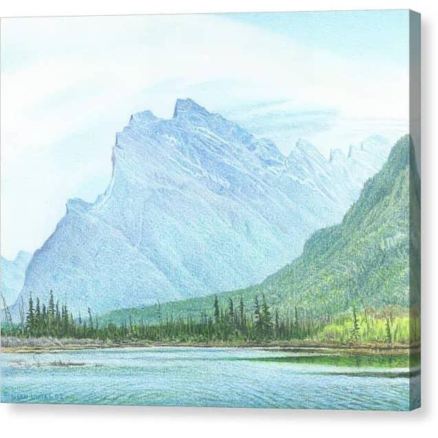 Mount Rundle and Vermilion Lake Banff - Canvas Print | Artwork by Glen Loates