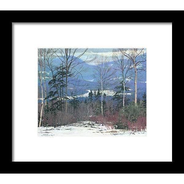 Saddleback by Glen Loates, framed piece in a black frame with a white mat