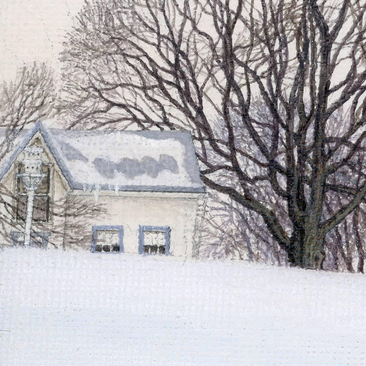 Winter White with Purple Martin House - Canvas Print | Artwork by Glen Loates