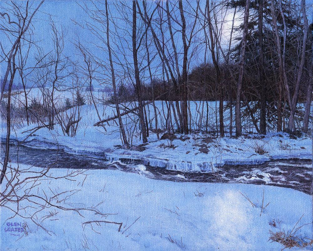 Moonlit Landscape - Canvas Print | Artwork by Glen Loates