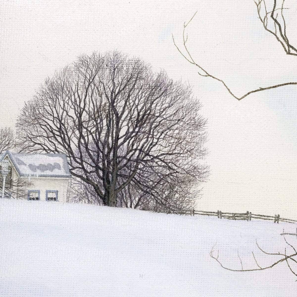 Winter White with Purple Martin House - Art Print | Artwork by Glen Loates