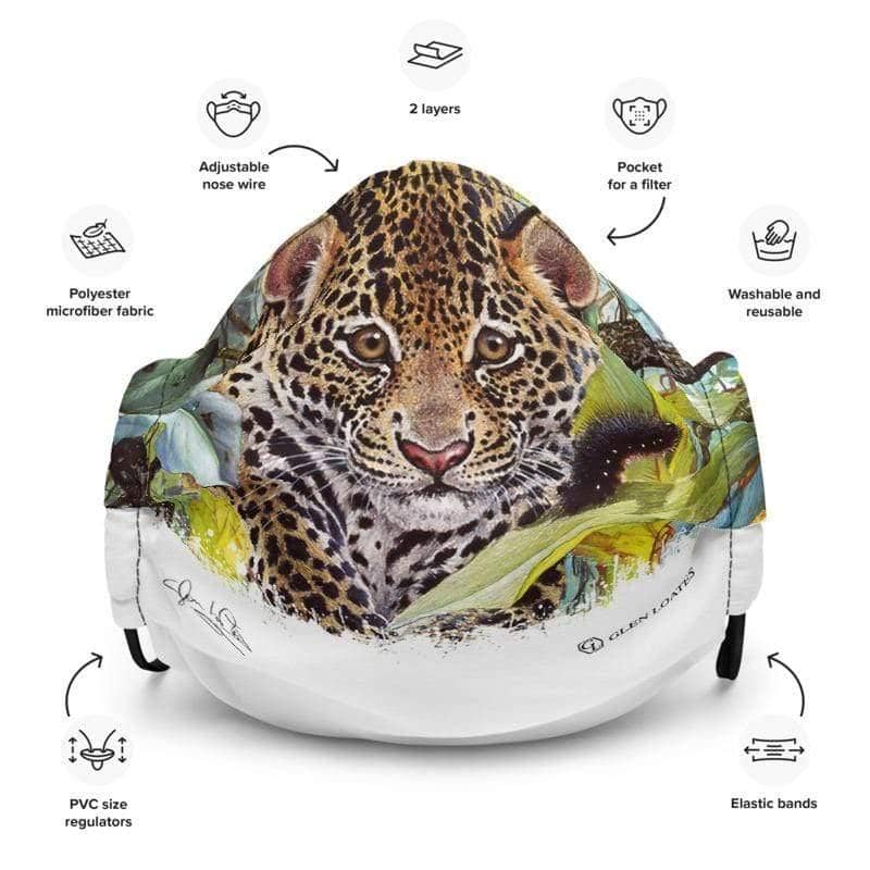 Jaguar Cub - Premium Face Mask | Artwork by Glen Loates