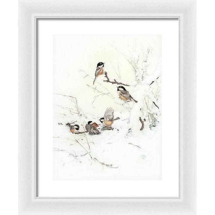 Black-Capped Chickadees - Framed Print | Artwork by Glen Loates