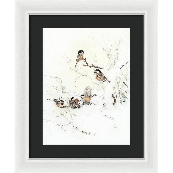 Black-Capped Chickadees - Framed Print | Artwork by Glen Loates