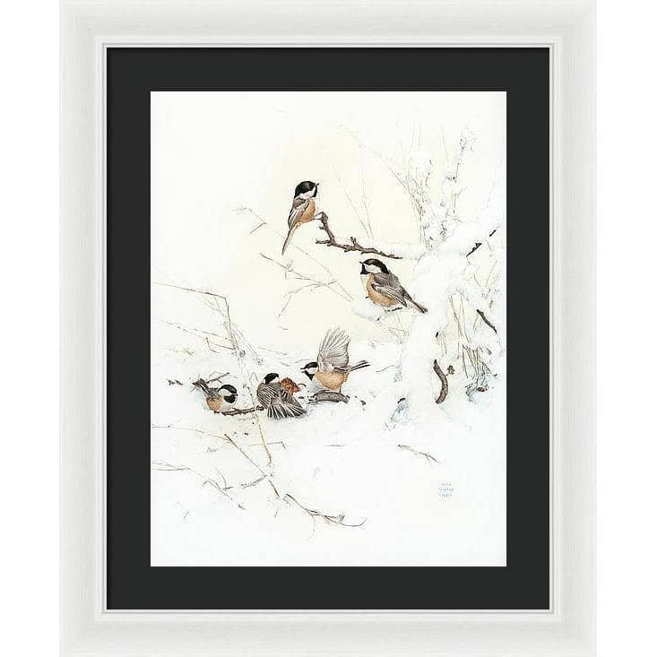 Black-Capped Chickadees - Framed Print | Artwork by Glen Loates