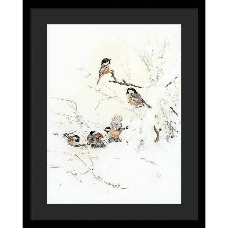 Black-Capped Chickadees - Framed Print | Artwork by Glen Loates