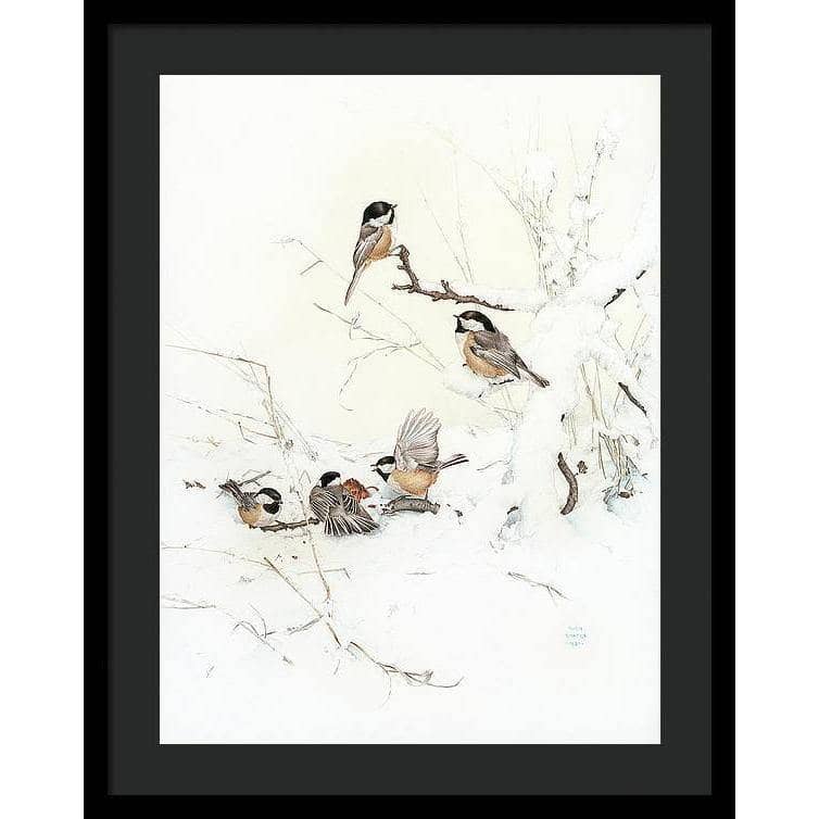 Black-Capped Chickadees - Framed Print | Artwork by Glen Loates