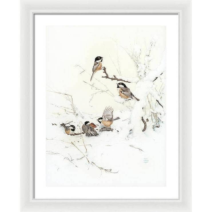 Black-Capped Chickadees - Framed Print | Artwork by Glen Loates
