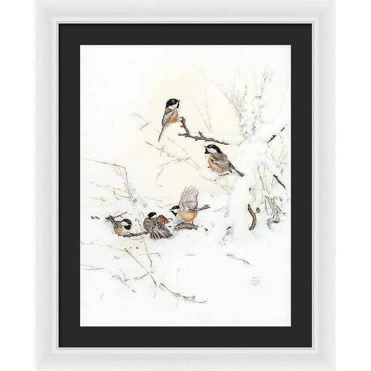 Black-Capped Chickadees - Framed Print | Artwork by Glen Loates