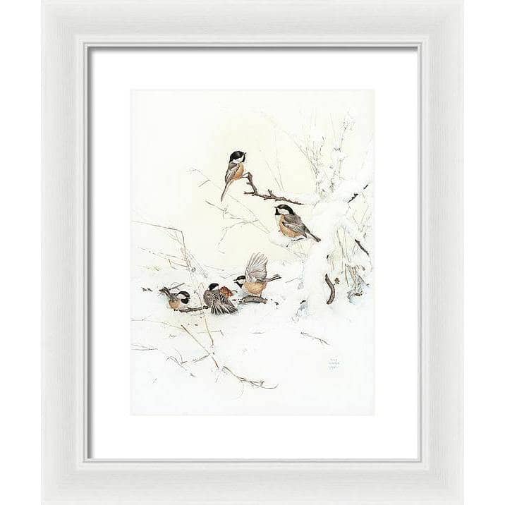 Black-Capped Chickadees - Framed Print | Artwork by Glen Loates