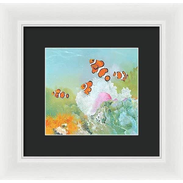 Clown Fish with Sea Anemones - Framed Print | Artwork by Glen Loates
