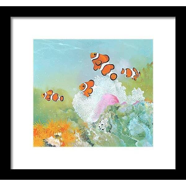 Clown Fish with Sea Anemones - Framed Print | Artwork by Glen Loates