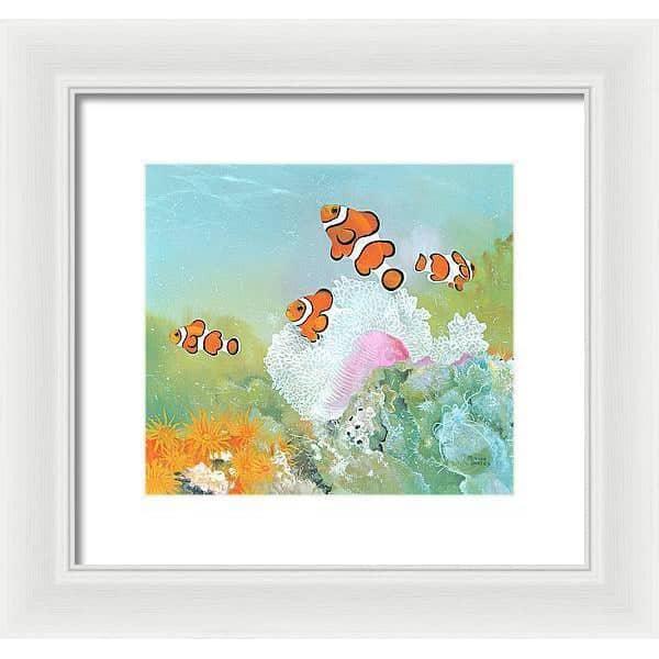 Clown Fish with Sea Anemones - Framed Print | Artwork by Glen Loates