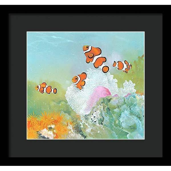 Clown Fish with Sea Anemones - Framed Print | Artwork by Glen Loates