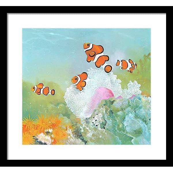 Clown Fish with Sea Anemones - Framed Print | Artwork by Glen Loates