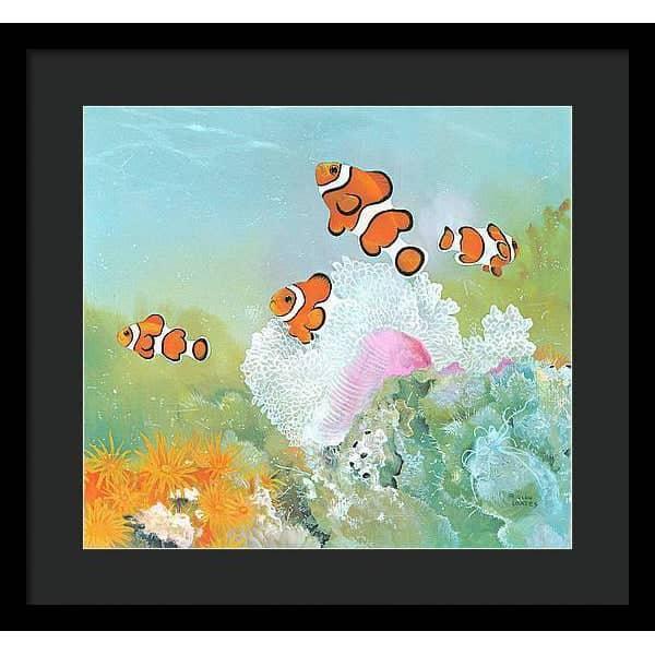 Clown Fish with Sea Anemones - Framed Print | Artwork by Glen Loates