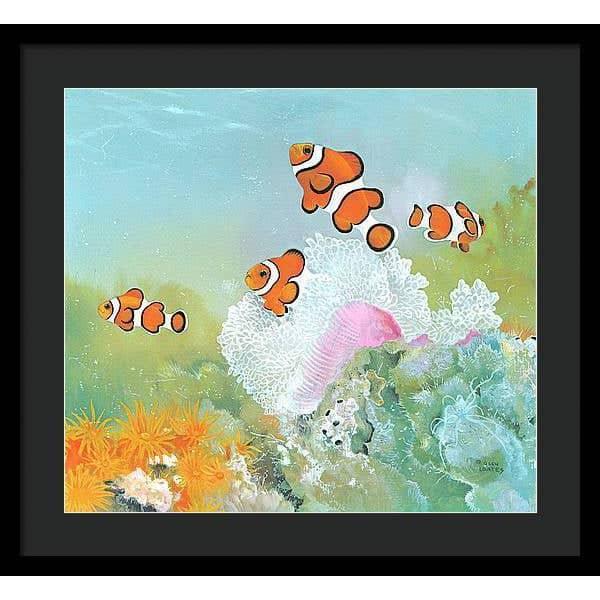 Clown Fish with Sea Anemones - Framed Print | Artwork by Glen Loates
