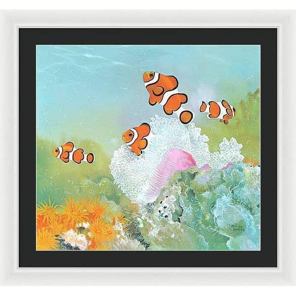 Clown Fish with Sea Anemones - Framed Print | Artwork by Glen Loates