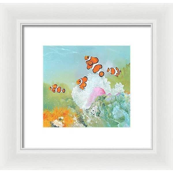 Clown Fish with Sea Anemones - Framed Print | Artwork by Glen Loates