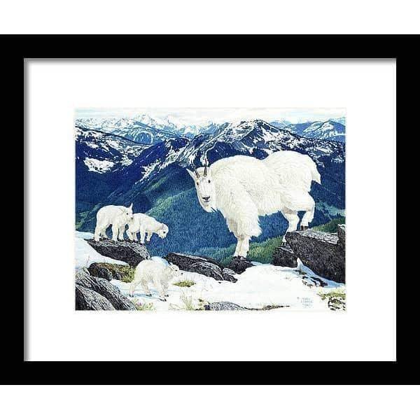 Mountain Goats and Kids - Framed Print | Artwork by Glen Loates