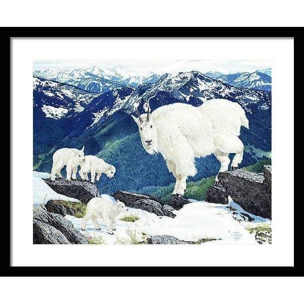 Mountain Goats and Kids - Framed Print | Artwork by Glen Loates