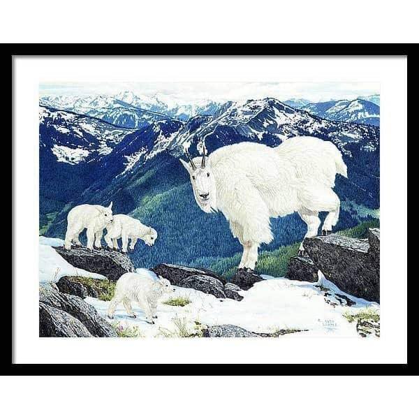 Mountain Goats and Kids - Framed Print | Artwork by Glen Loates