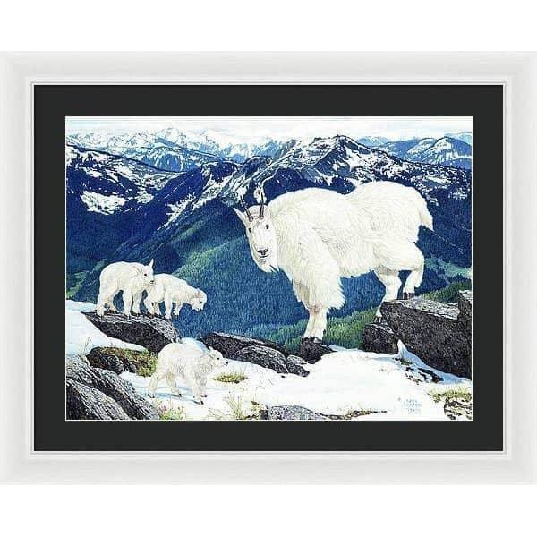 Mountain Goats and Kids - Framed Print | Artwork by Glen Loates