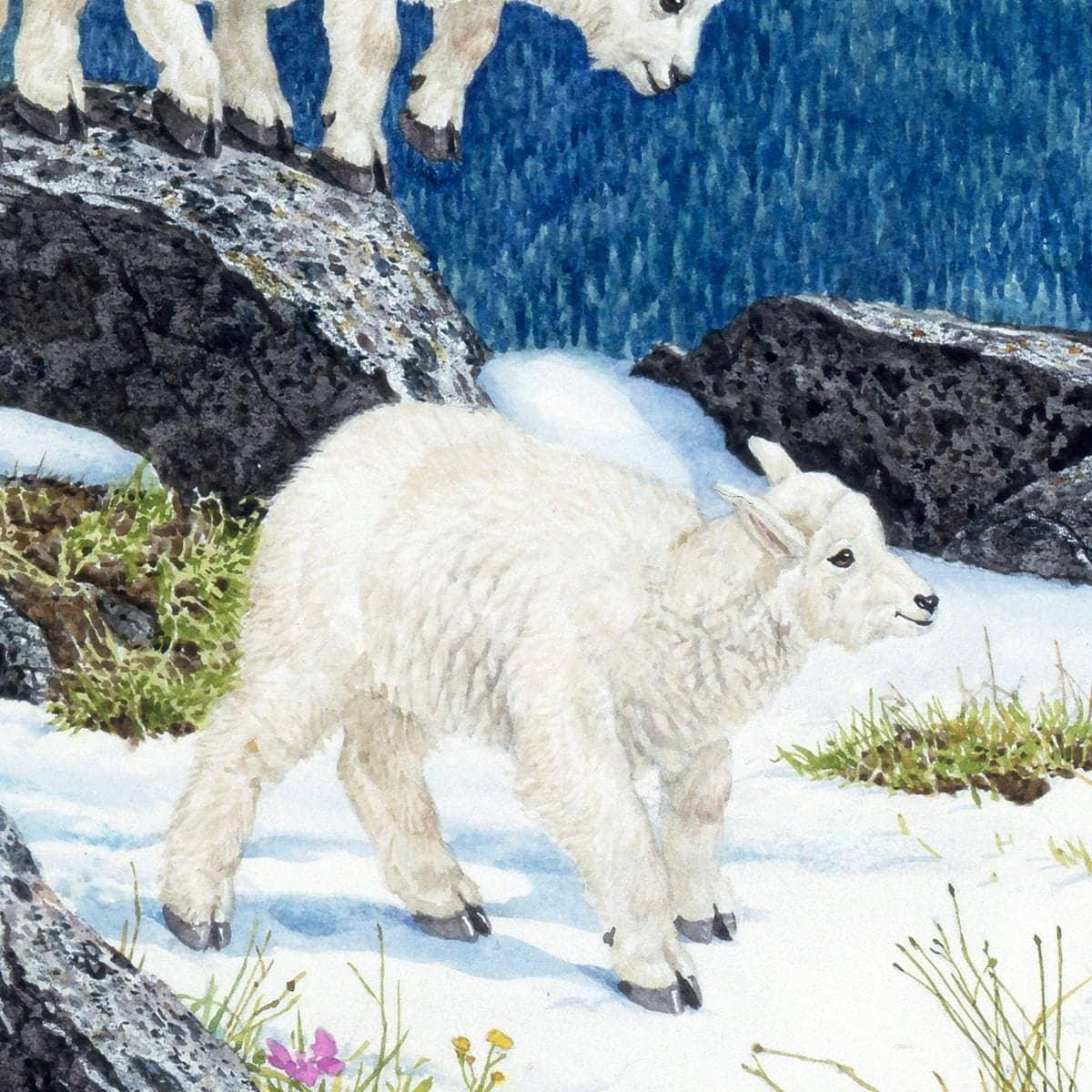 Mountain Goats and Kids - Framed Print | Artwork by Glen Loates