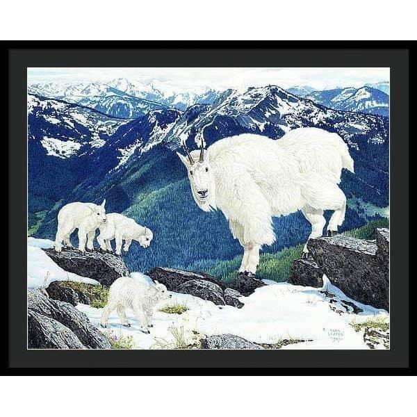 Mountain Goats and Kids - Framed Print | Artwork by Glen Loates