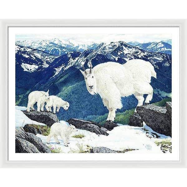 Mountain Goats and Kids - Framed Print | Artwork by Glen Loates