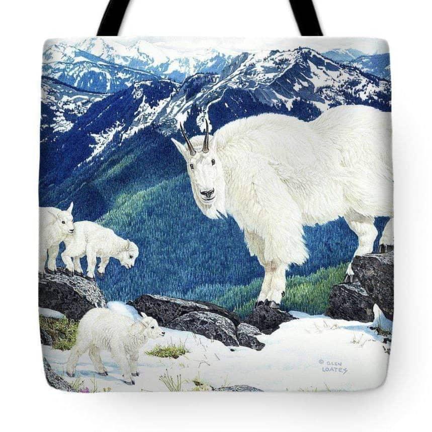 Mountain Goats and Kids - Tote Bag | Artwork by Glen Loates
