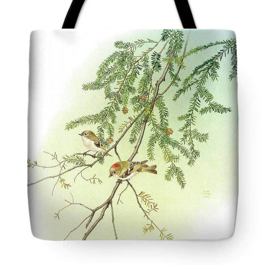 Ruby Crowned Kinglet - Tote Bag | Artwork by Glen Loates