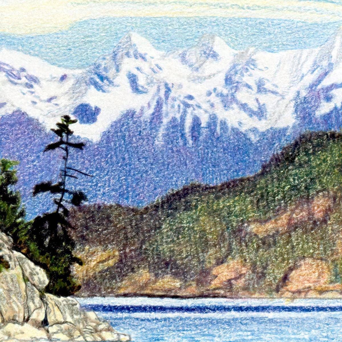 Snow Capped Mountains in British Columbia - Art Print | Artwork by Glen Loates