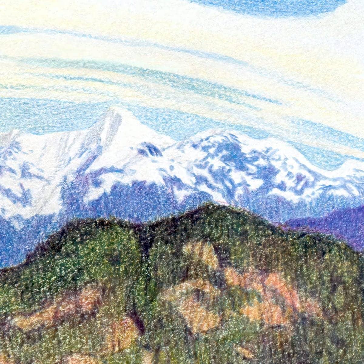 Snow Capped Mountains in British Columbia - Canvas Print | Artwork by Glen Loates