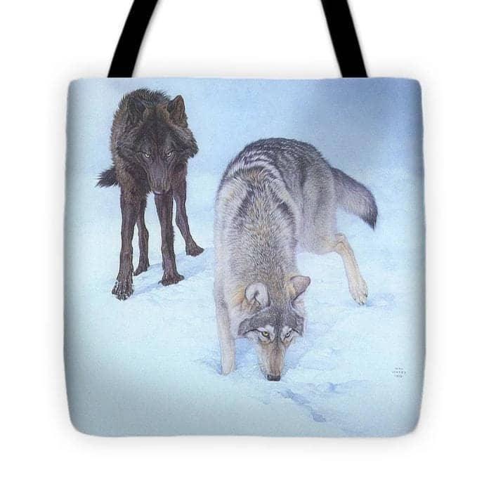 Tracking the Scent by Glen Loates, artwork printed on a tote bag