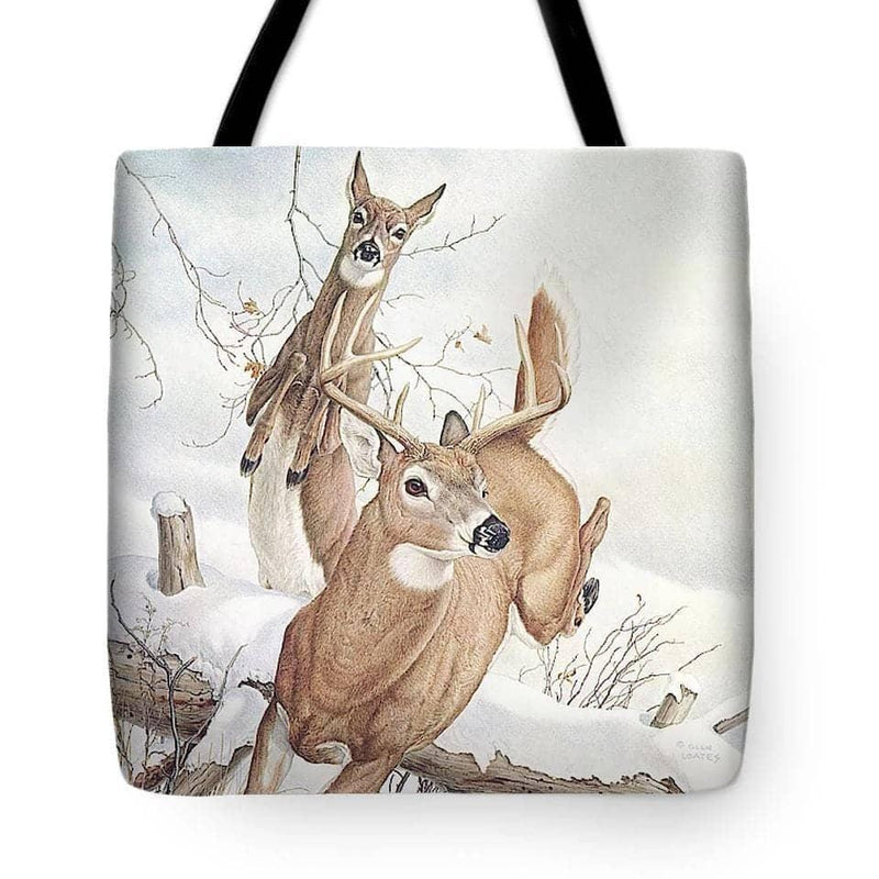 Cerf de Virginie - Sac fourre-tout par Glen Loates, œuvre imprimée sur un sac fourre-tout