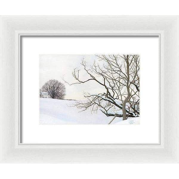 Winter White with Purple Martin House - Framed Print | Artwork by Glen Loates