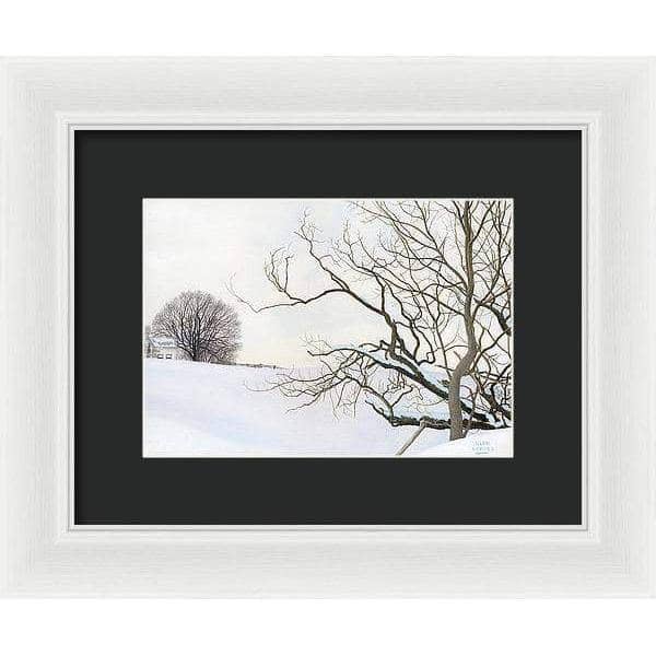 Winter White with Purple Martin House - Framed Print | Artwork by Glen Loates