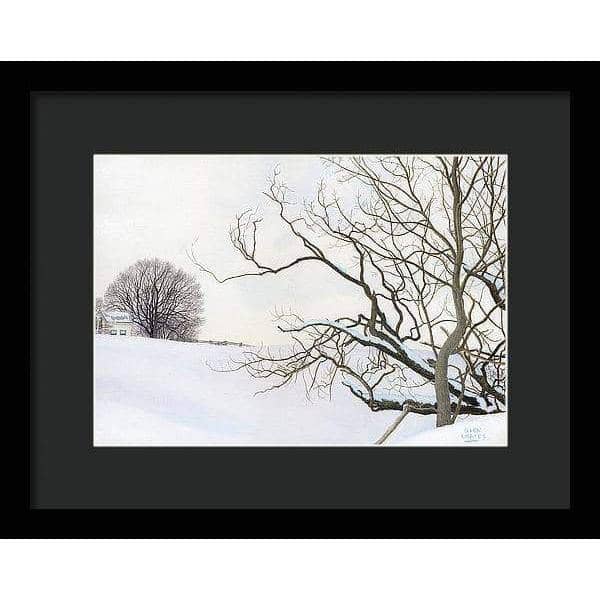 Winter White with Purple Martin House - Framed Print | Artwork by Glen Loates