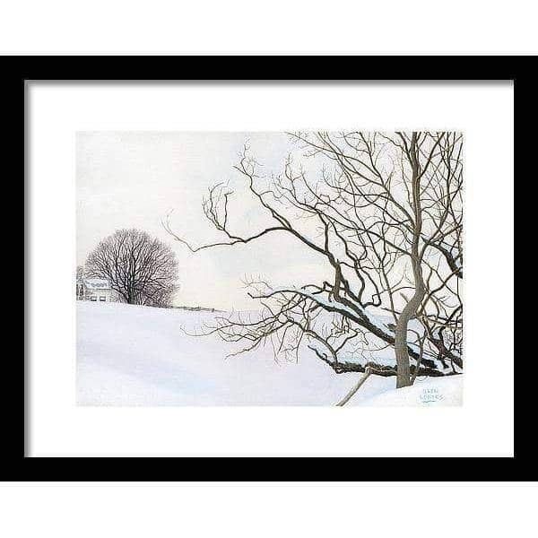 Winter White with Purple Martin House - Framed Print | Artwork by Glen Loates