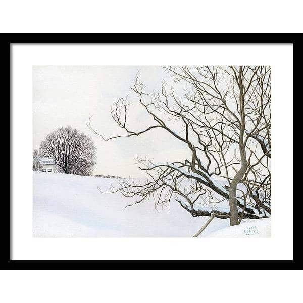 Winter White with Purple Martin House - Framed Print | Artwork by Glen Loates