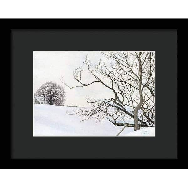 Winter White with Purple Martin House - Framed Print | Artwork by Glen Loates