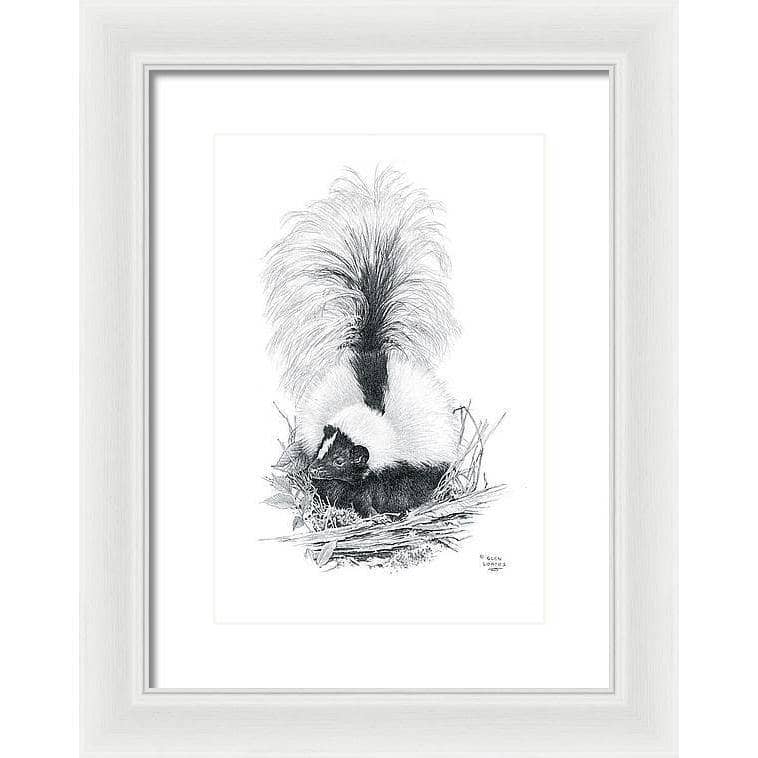 Striped Skunk - Framed Print | Artwork by Glen Loates